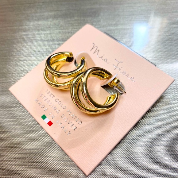 Mia Fiore BRAND NEW Gold toned Hoop earrings ✨✨✨ - Picture 4 of 5